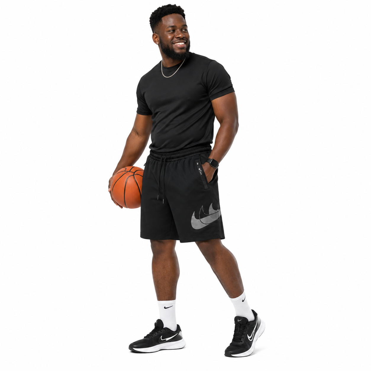 Nike Oversized Swoosh Zip Pocket Shorts